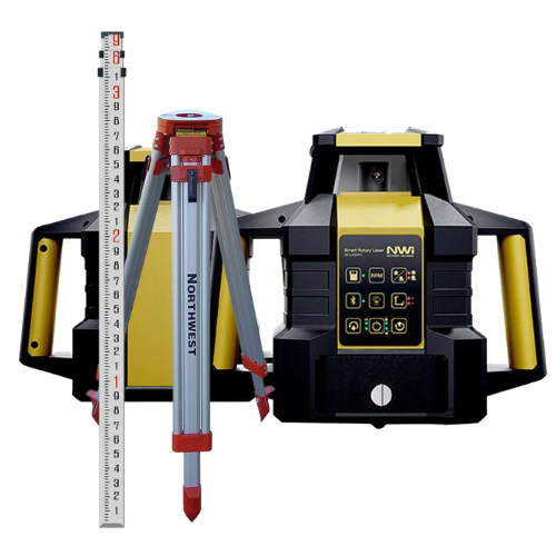NWI NRL900HT-GK w/ Green Beam, APP, Auto Slope, Plumb Up & Down, LCD, Bluetooth, Tripod & Grade Rod